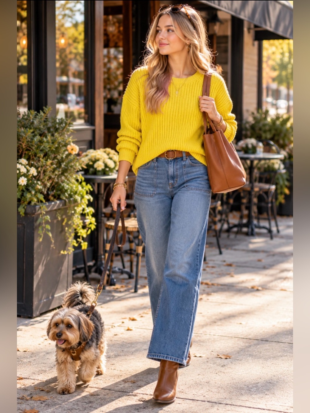 Gap Yellow 100% Cotton Ribbed Crewneck Sweater Size M